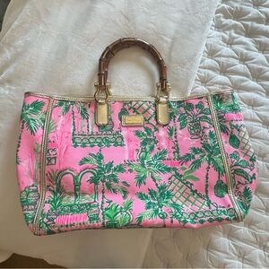 Lilly Pulitzer Tropical Pink and Green Tote